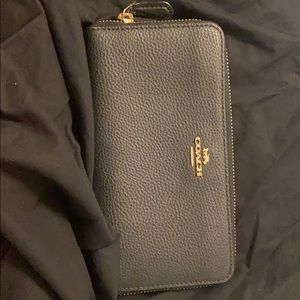Large coach black wallet